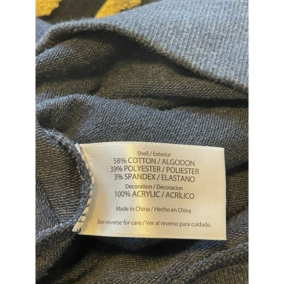 Wildfox Sweatshirt Womens S Navy Blue Good Vibes Oversized french terry texture - Picture 5 of 6